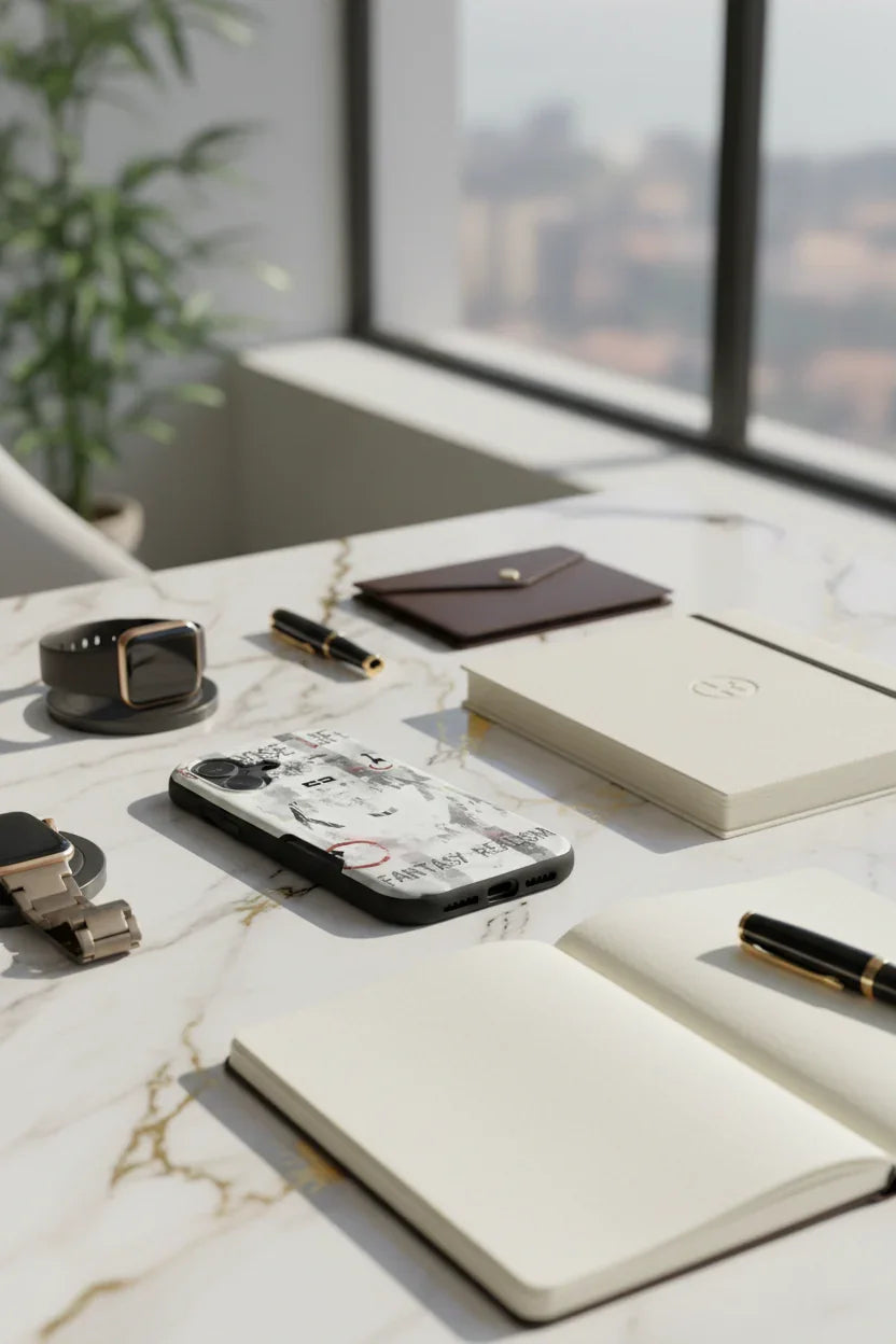 صورة 3 - الآيفون على مكتب تنفيذي فاخر