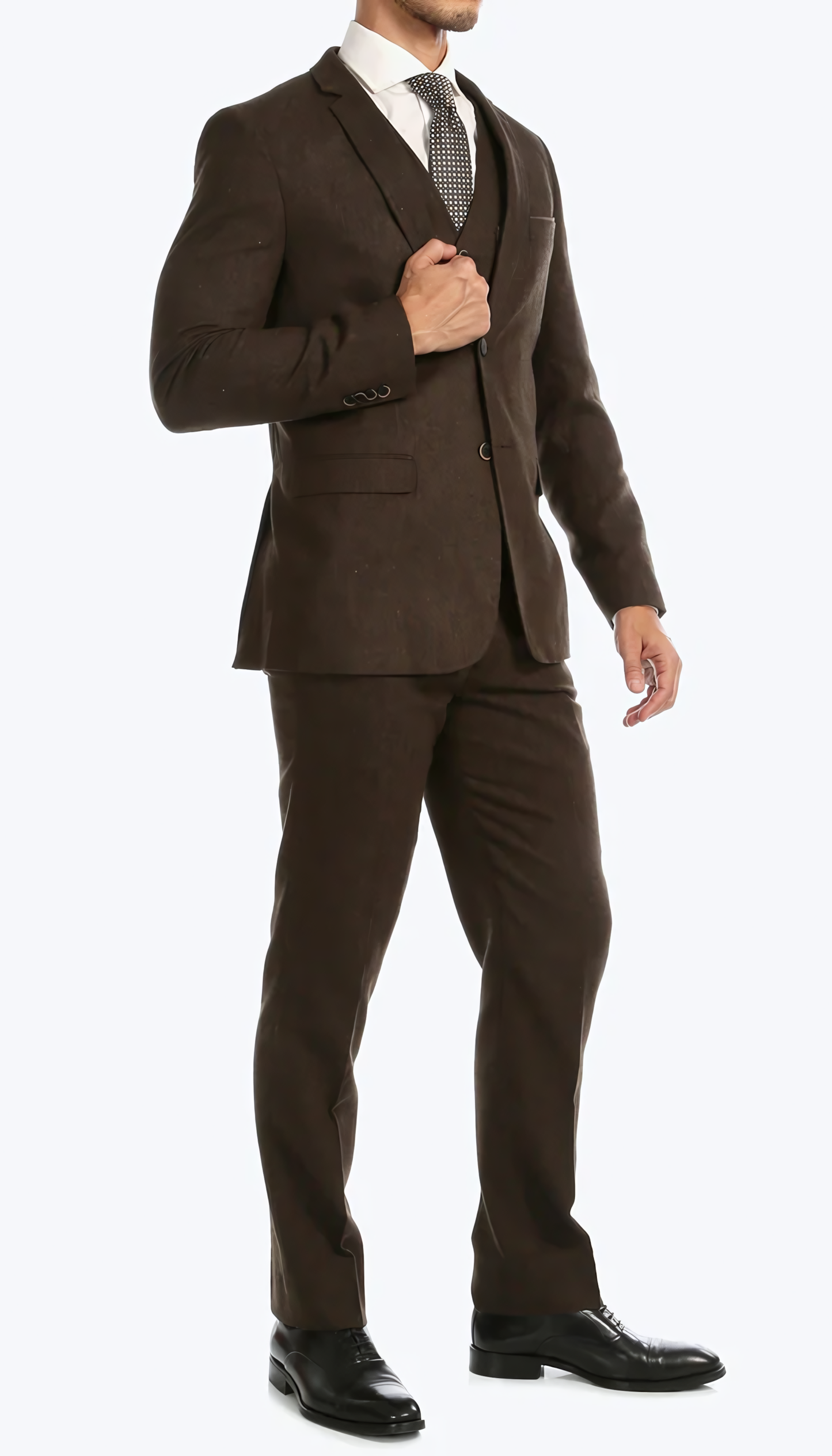 3-Piece Slim Fit Cognac Suit
