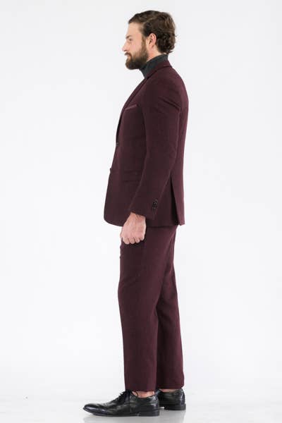 Ferrecci Bradford Men's 3-Piece Slim Fit Cognac Tweed Heritage Suit Set