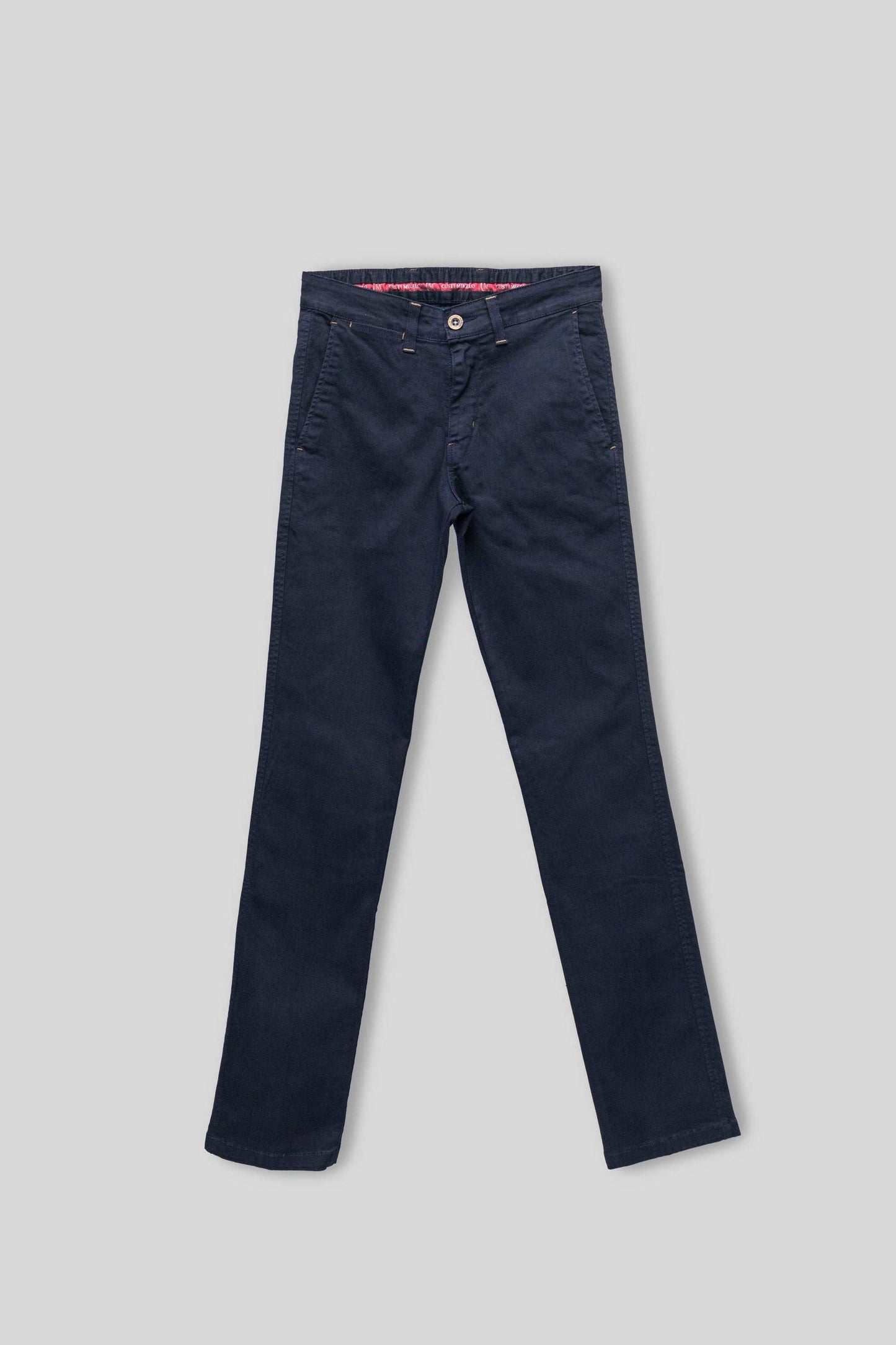 Classic Men's Navy Blue Stretch Chino Pants - Comfortable Regular Fit Everyday Wear