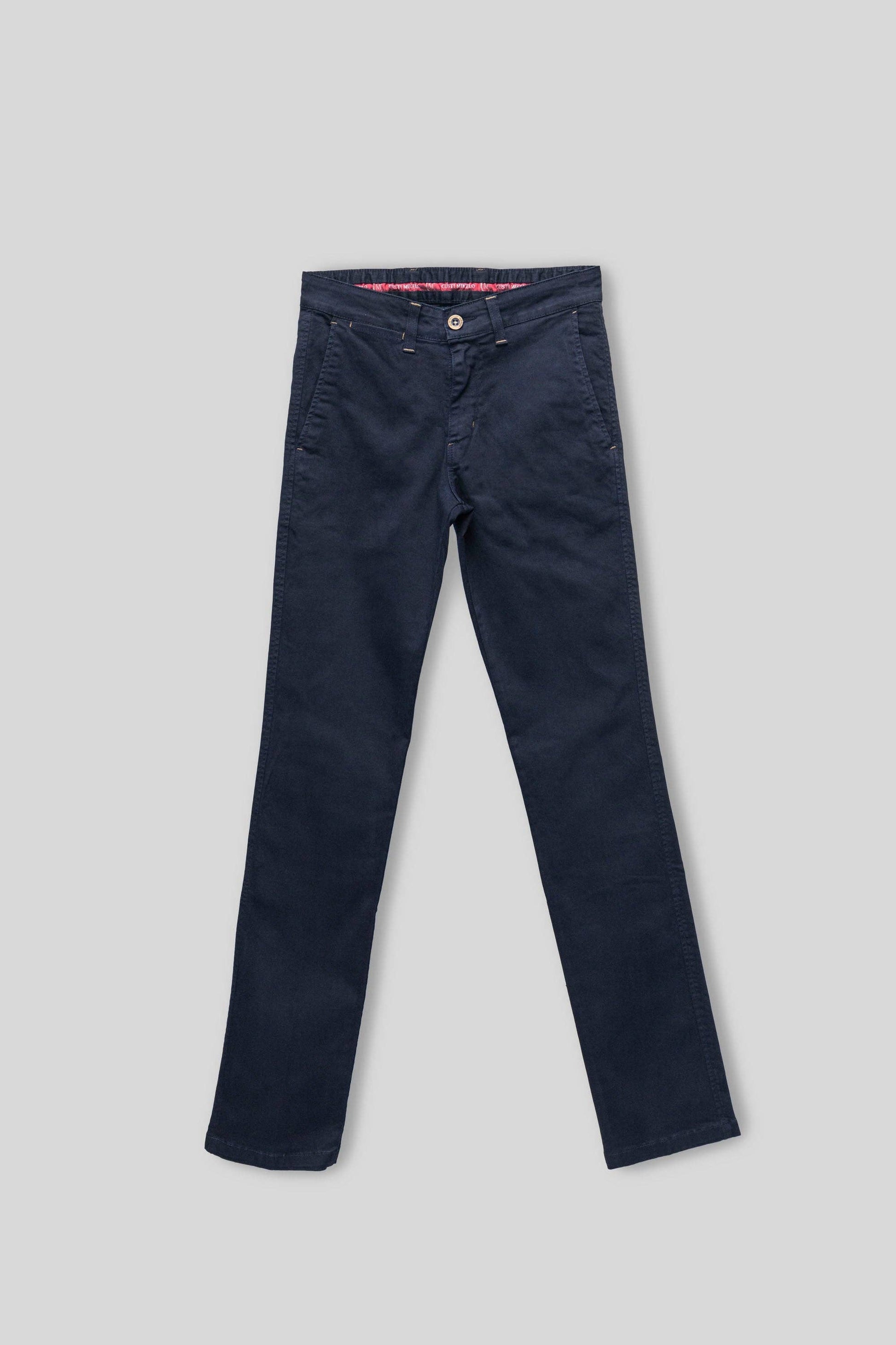 Classic Men's Navy Blue Stretch Chino Pants - Comfortable Regular Fit Everyday Wear