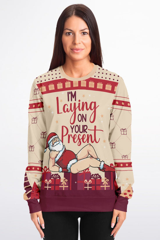 I’m Laying On Your Present Women Christmas Sweatshirt
