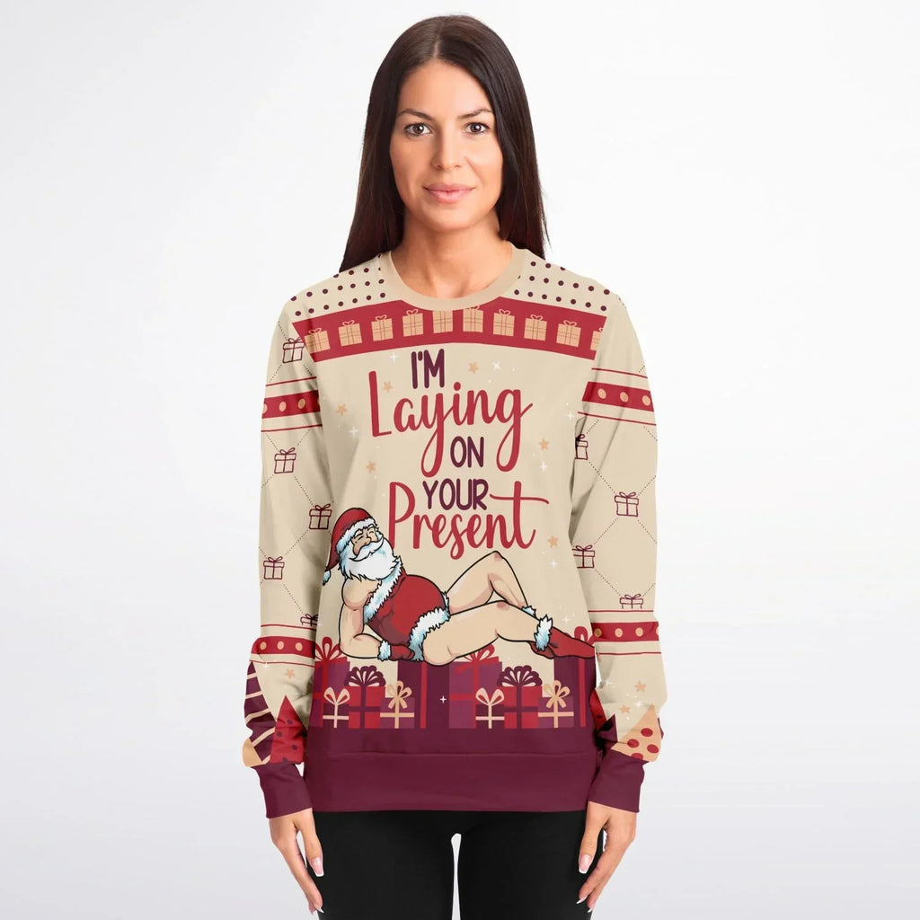 I’m Laying On Your Present Women Christmas Sweatshirt