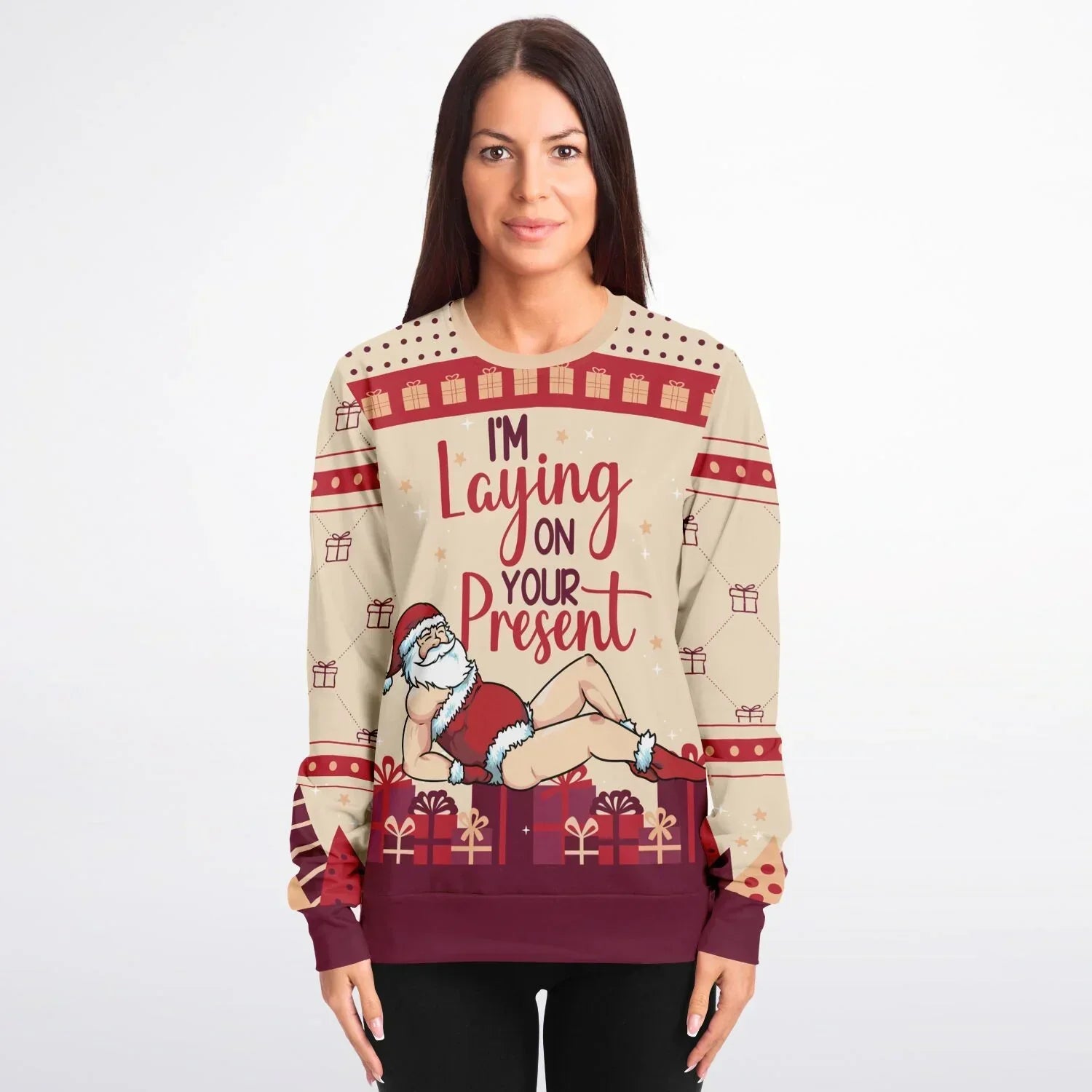 I’m Laying On Your Present Women Christmas Sweatshirt