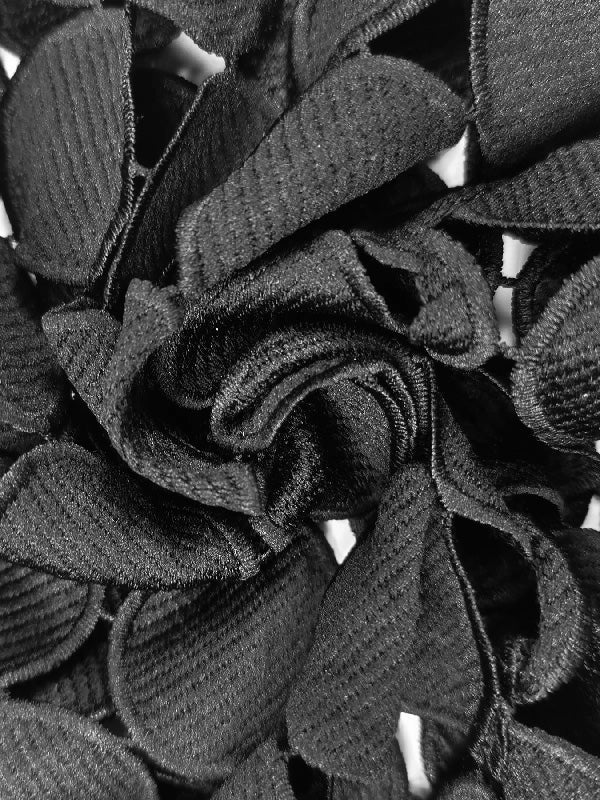 Chic High Waisted Knit Ribbed Casual Black Trousers