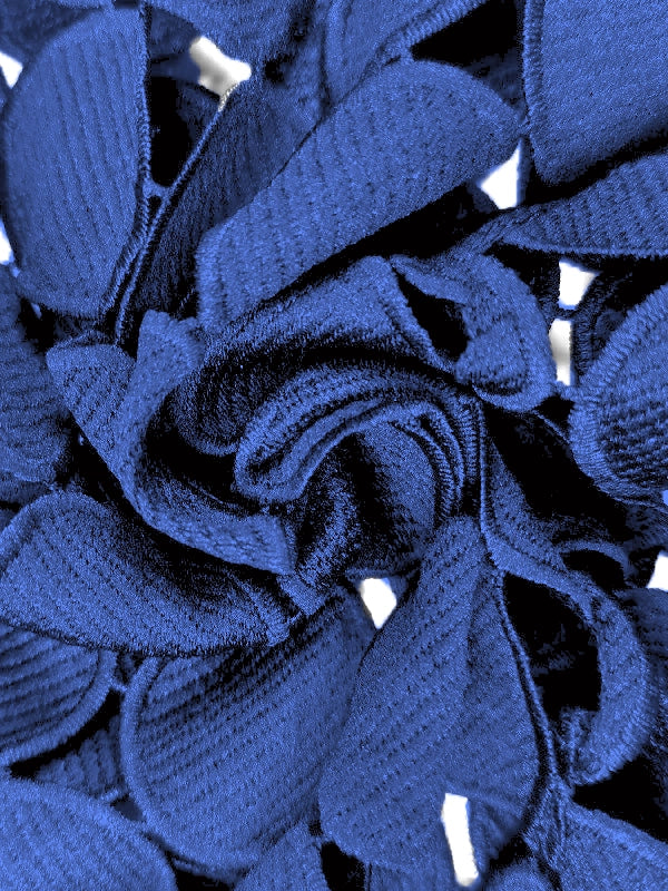 Chic High Waisted Knit Ribbed Casual Blue Trousers