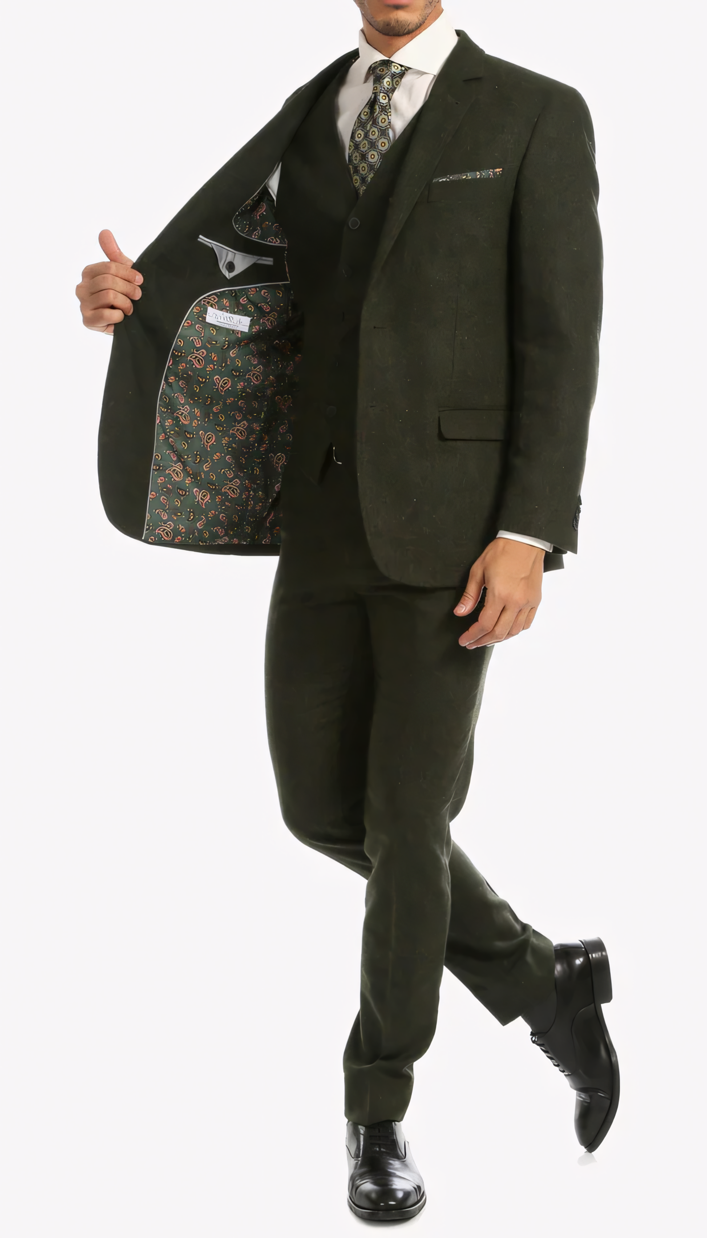 3-Piece Slim Fit  Hunter Green Suit