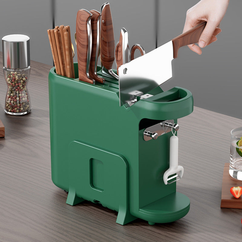 Kitchen Knife Rack with Multi-Functional Organizer