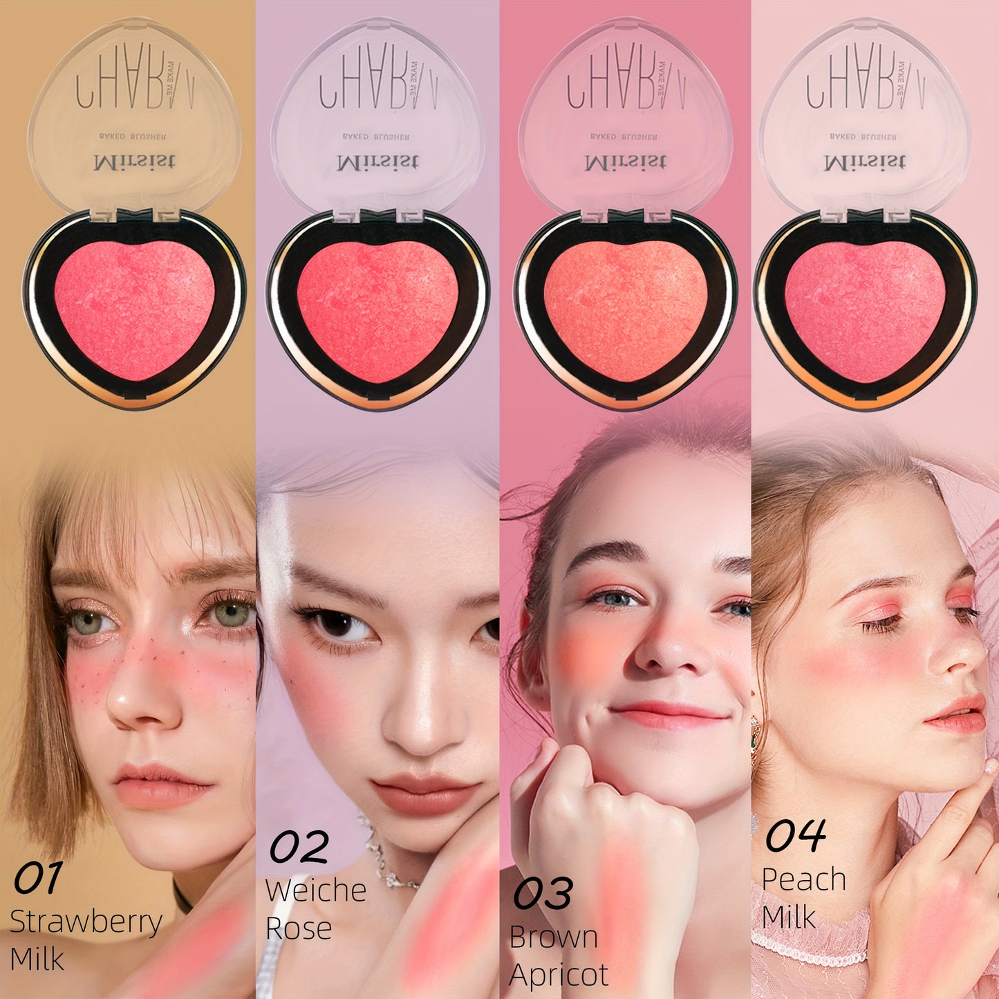 Heart Shaped luxury Soft Blush
