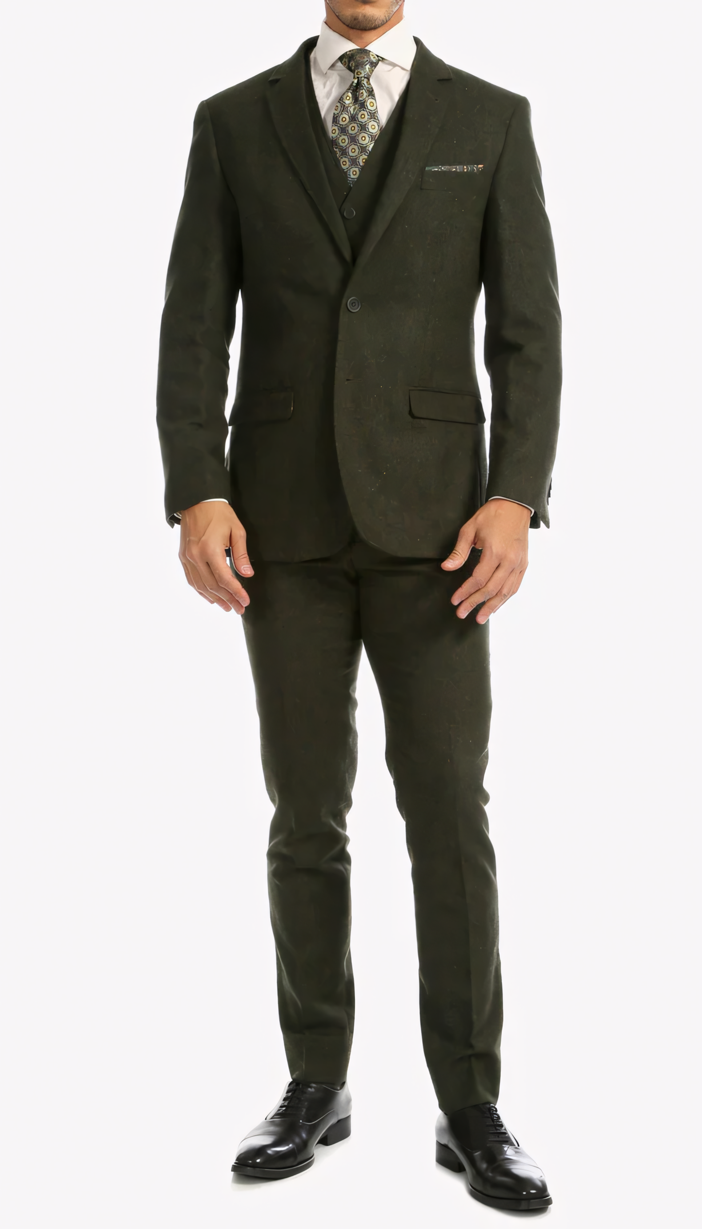 3-Piece Slim Fit  Hunter Green Suit
