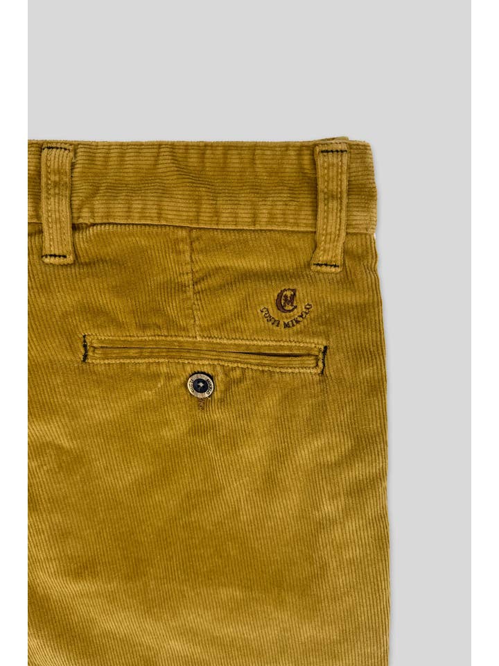 Men's Warm Corduroy Albero Pants: Elegant Fit, Hidden Pocket, Crab Detail