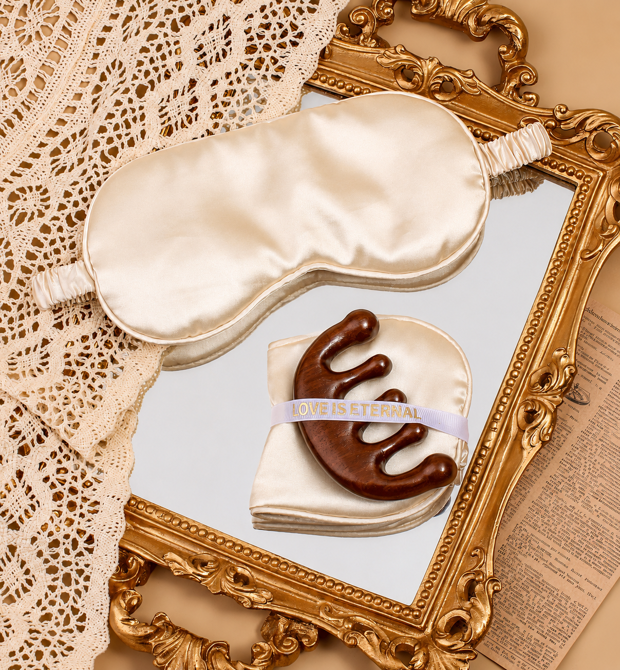 Eye mask & Wooden Comb Bridesmaid Gifts