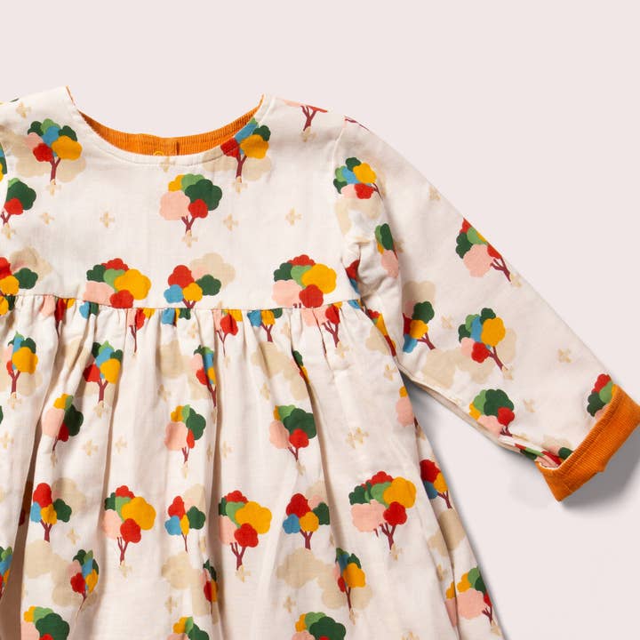 Kids Reversible Corduroy Pocket Dress - Golden Ochre - Organic Cotton
