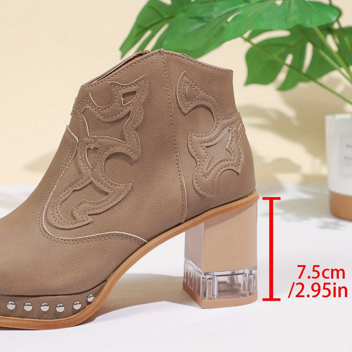 Elegant High Heels Chunky Khaki Platform Boot