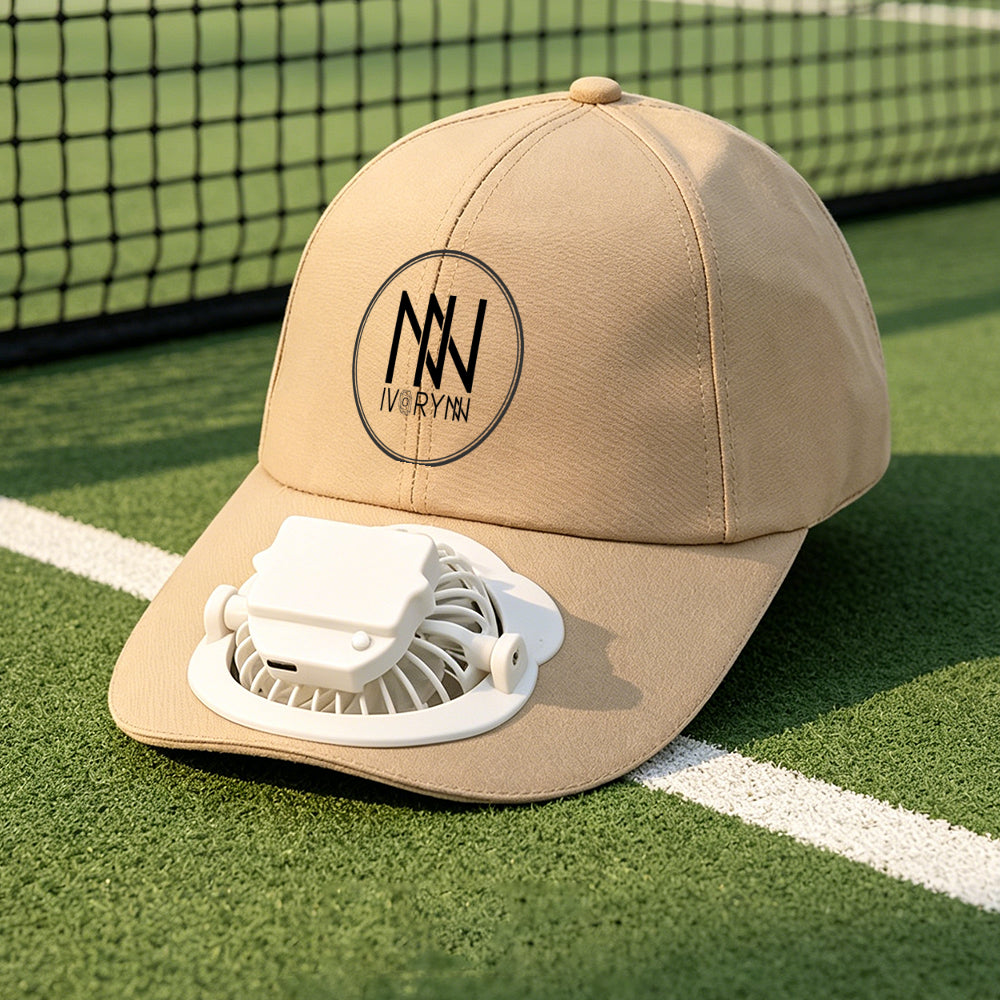 Khaki Rechargeable Sports Fan Cap