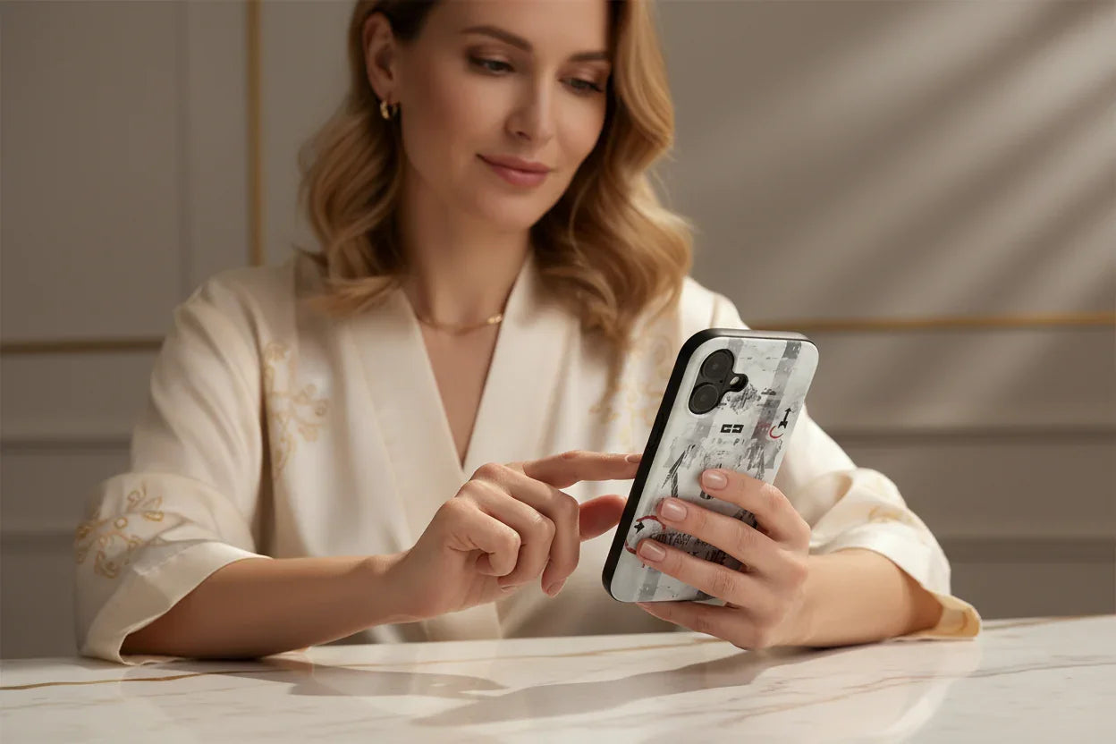 صورة 5 - امرأة راقية تحمل الآيفون