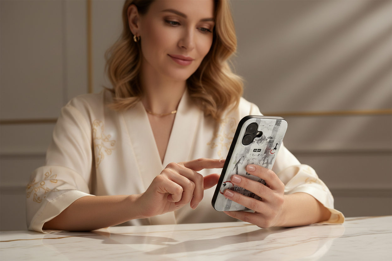 صورة 5 - امرأة راقية تحمل الآيفون