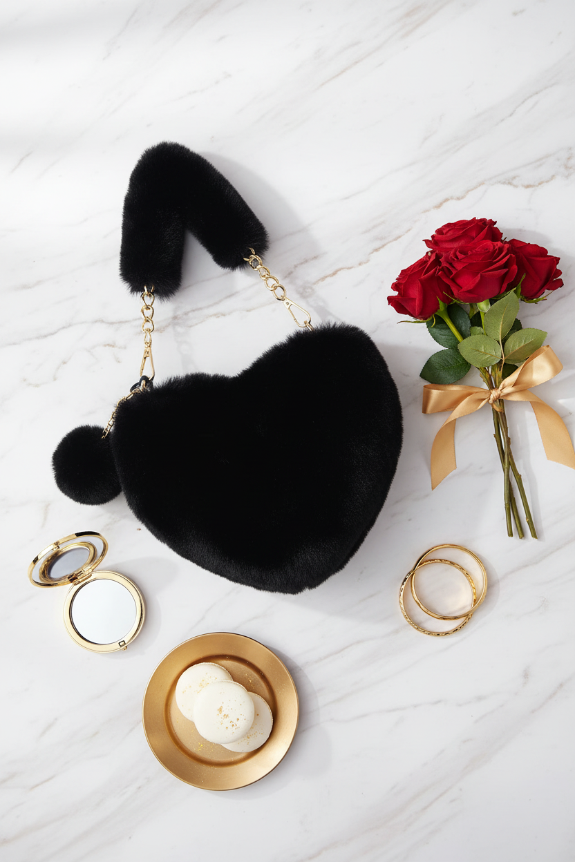 صورة 5 - مع باقة ورد حمراء ومعكرون