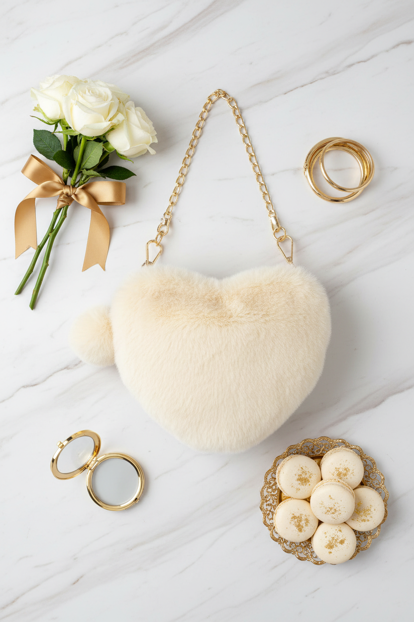 صورة 5 - مع باقة ورد بيضاء ومعكرون