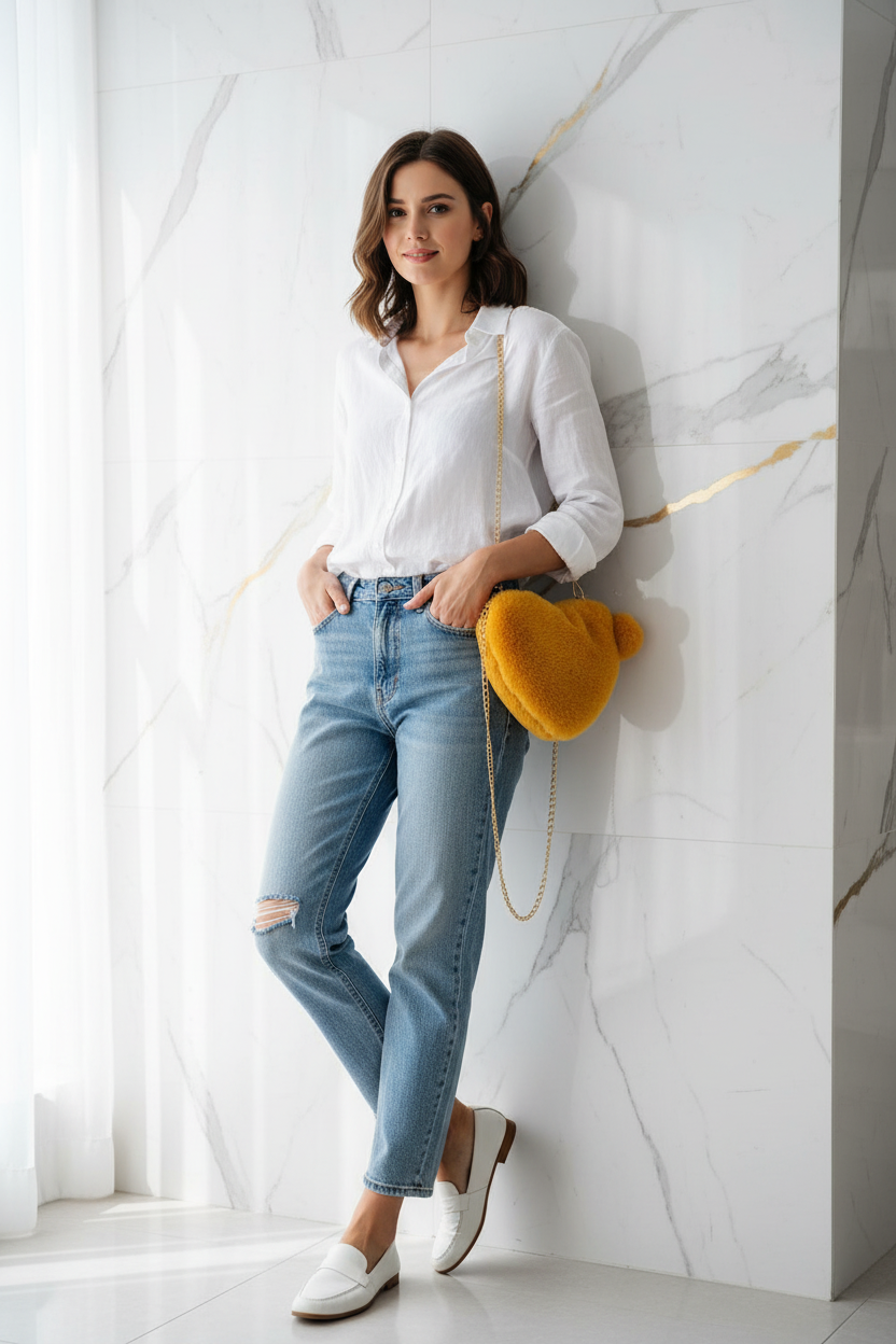 صورة 5 - جينز وقميص أبيض