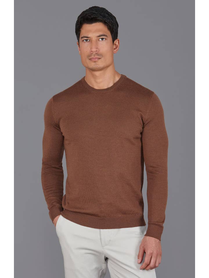 Men's Premium Extra Fine Merino Wool Crew Neck Jumper Sweater