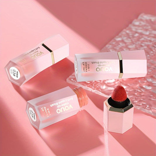 Matte Liquid Blush & Lip Tint With Sponge