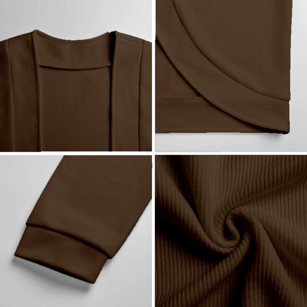 Halloween Ghost Drop Shoulder Knitted Café Noir Cardigan