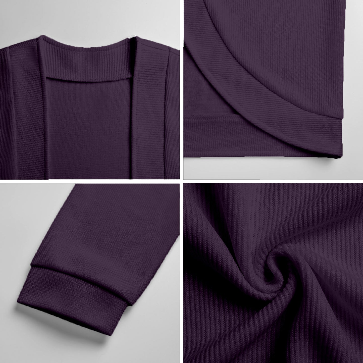 Halloween Ghost Drop Shoulder Knitted Eerie Black Cardigan