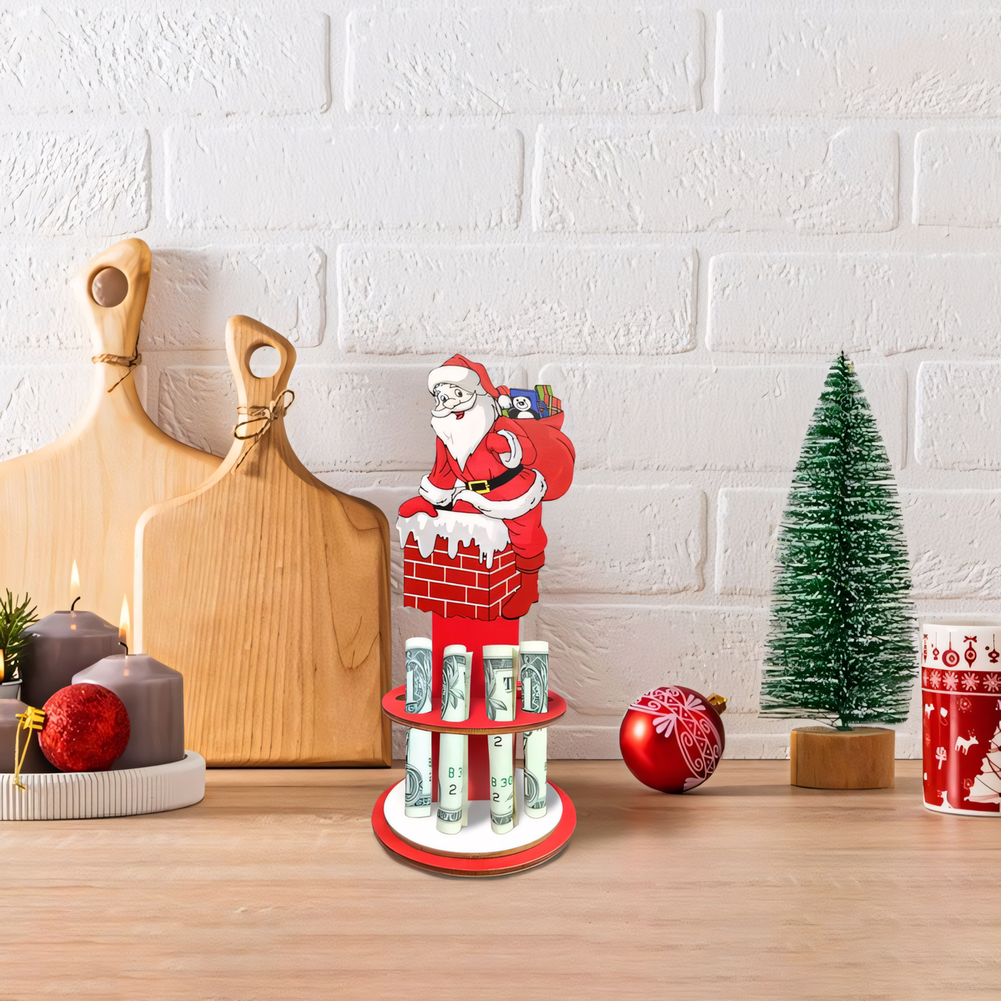 Santa Money Holder Christmas Stand Gifts