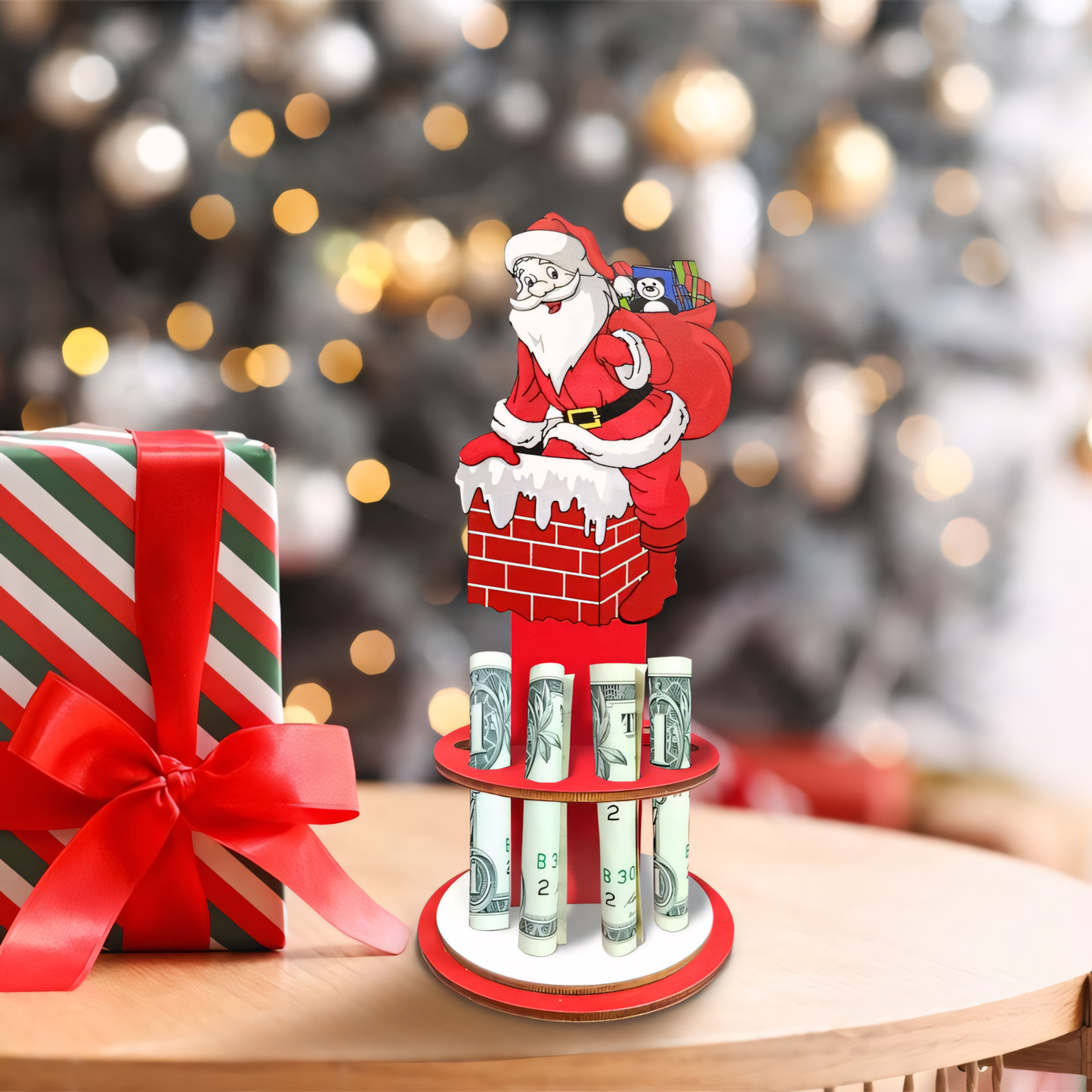 Santa Money Holder Christmas Stand Gifts