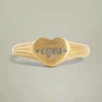 Heart Signet Engraved Stainless Steel Ring