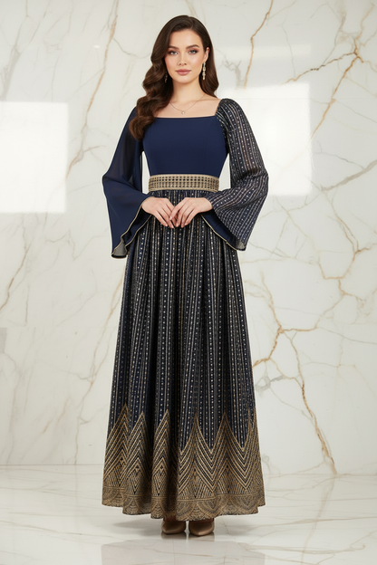 لقطة 6 - زاوية منخفضة تُظهر طول الفستان الكامل