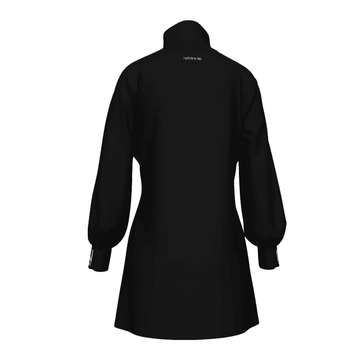 All Over Print Women's High Stacked Collar Long Sleeve Casual Dress