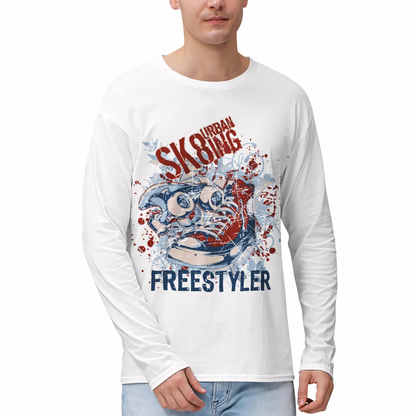 SK8 Urban King Highweight Cotton White Sweatshirt