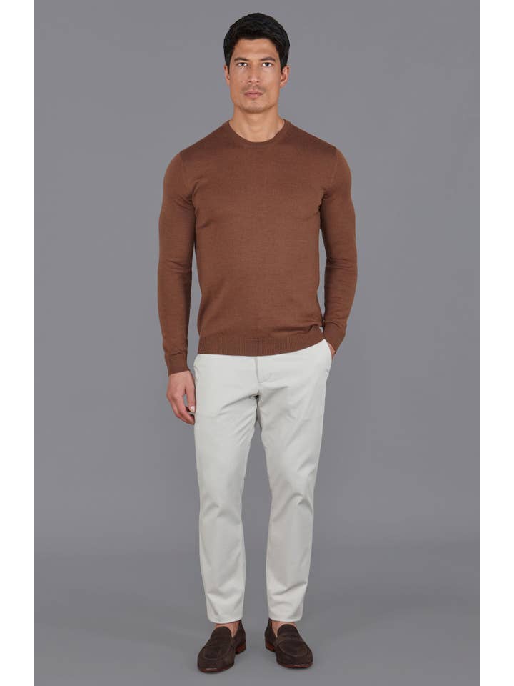 Men's Premium Extra Fine Merino Wool Crew Neck Jumper Sweater