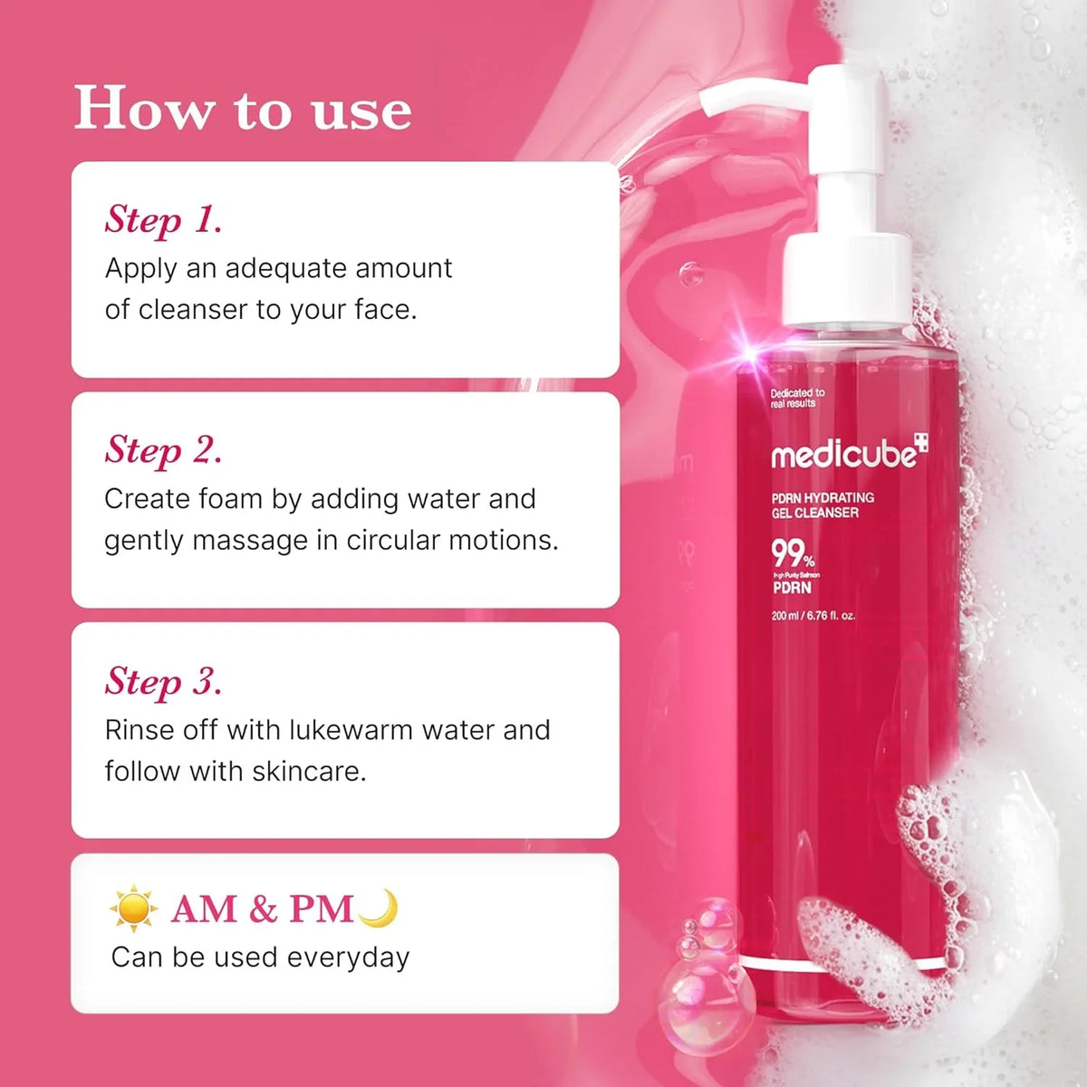 Medicube HYDRATING PDRN Gel to Foam Cleanser 200ml