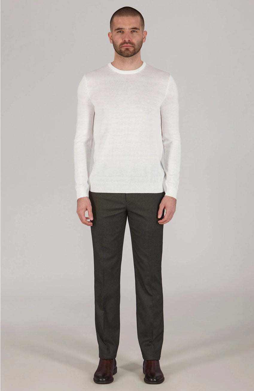 Premium Extra Fine Merino Wool White Sweater