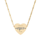 Eyes Script Engraved Heart Necklace Pendant
