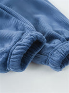 Fleece Lined Children's Thickened Deep Blue Pants