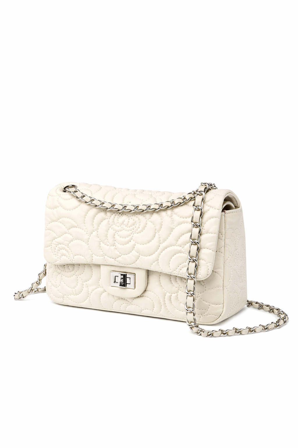 Genuine Leather White Crossbody Bag