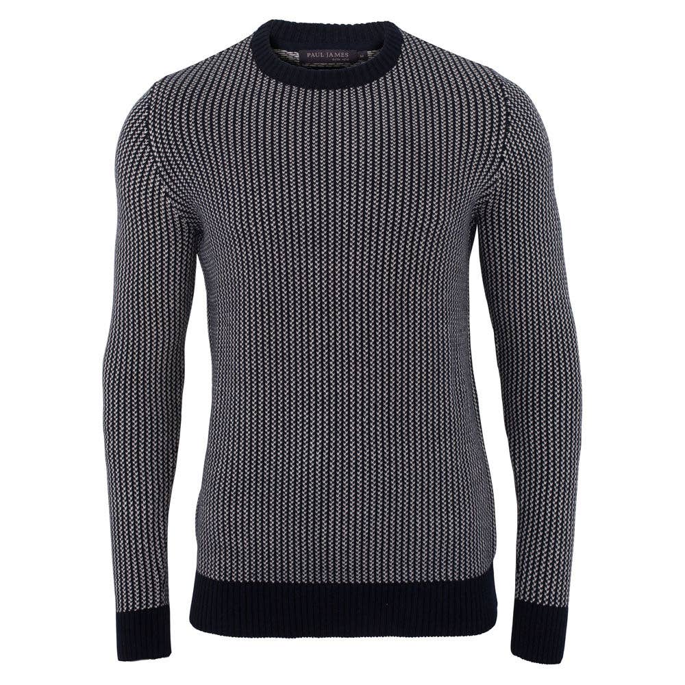 Premium Men's 100% Cotton Fisherman Tuck Stitch Jumper - Off White