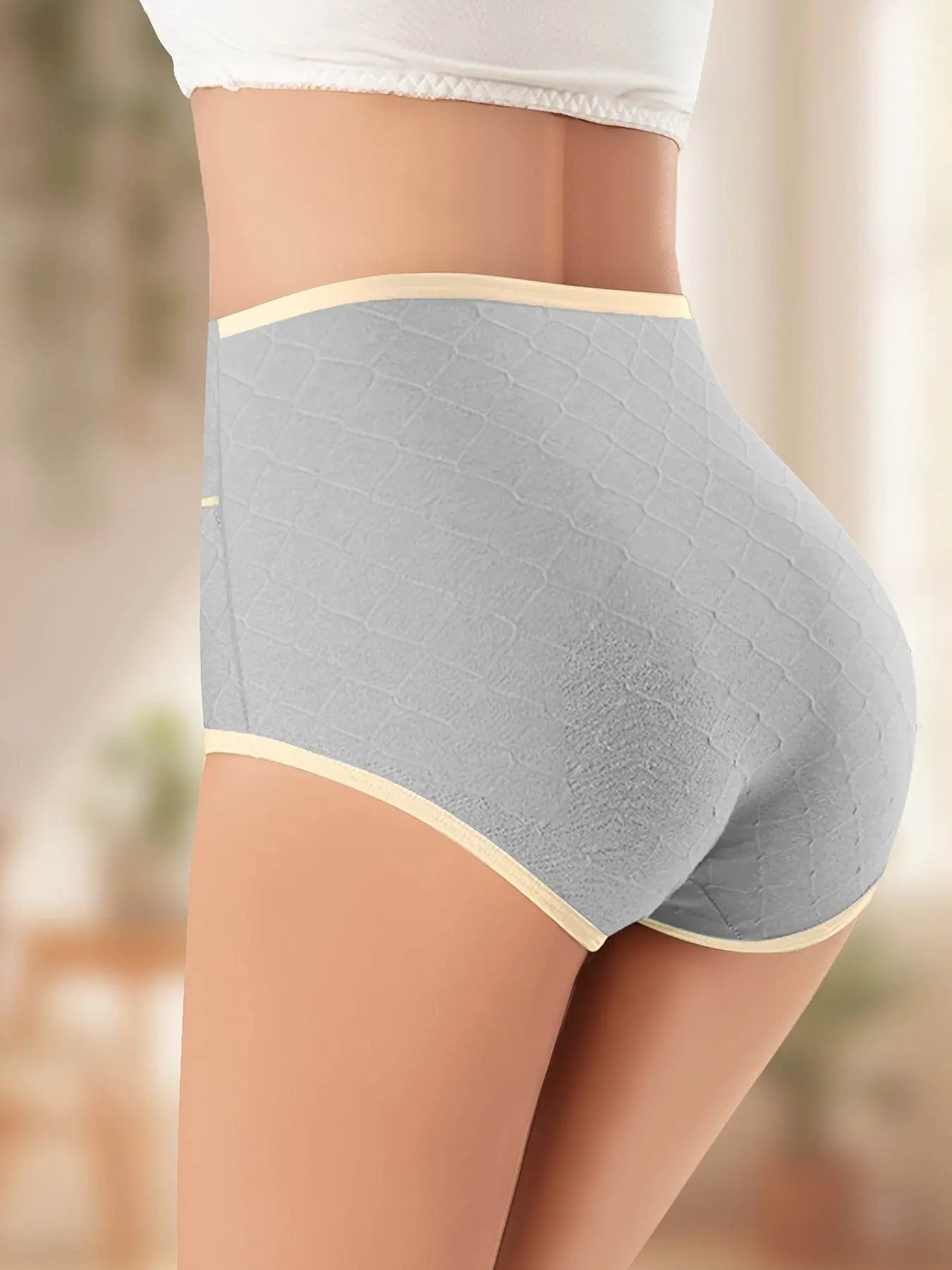 8 Pieces Cotton High-Waist Sexy Breathable Stretch Briefs - IVORYNN