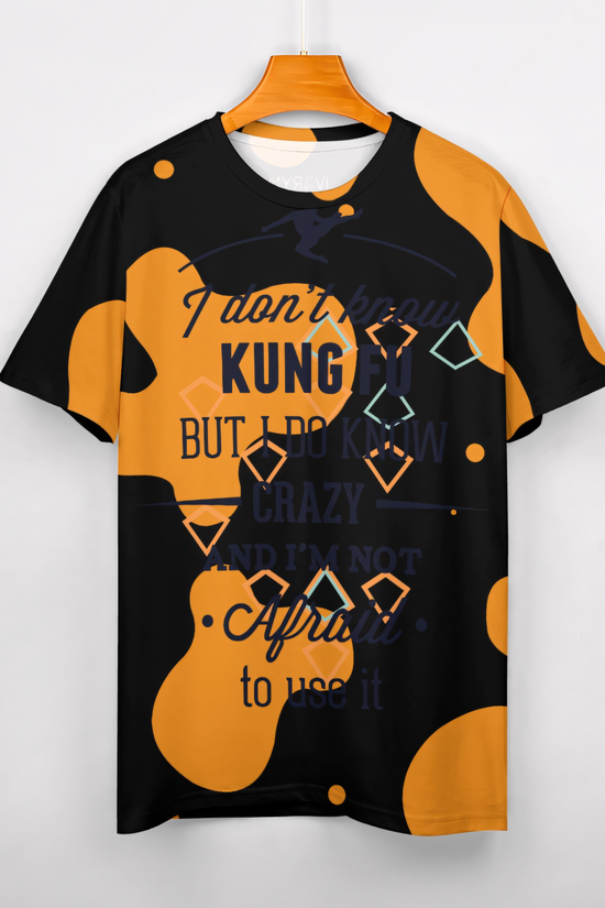 Kubg Fu Women's Cotton Orange T-Shirt