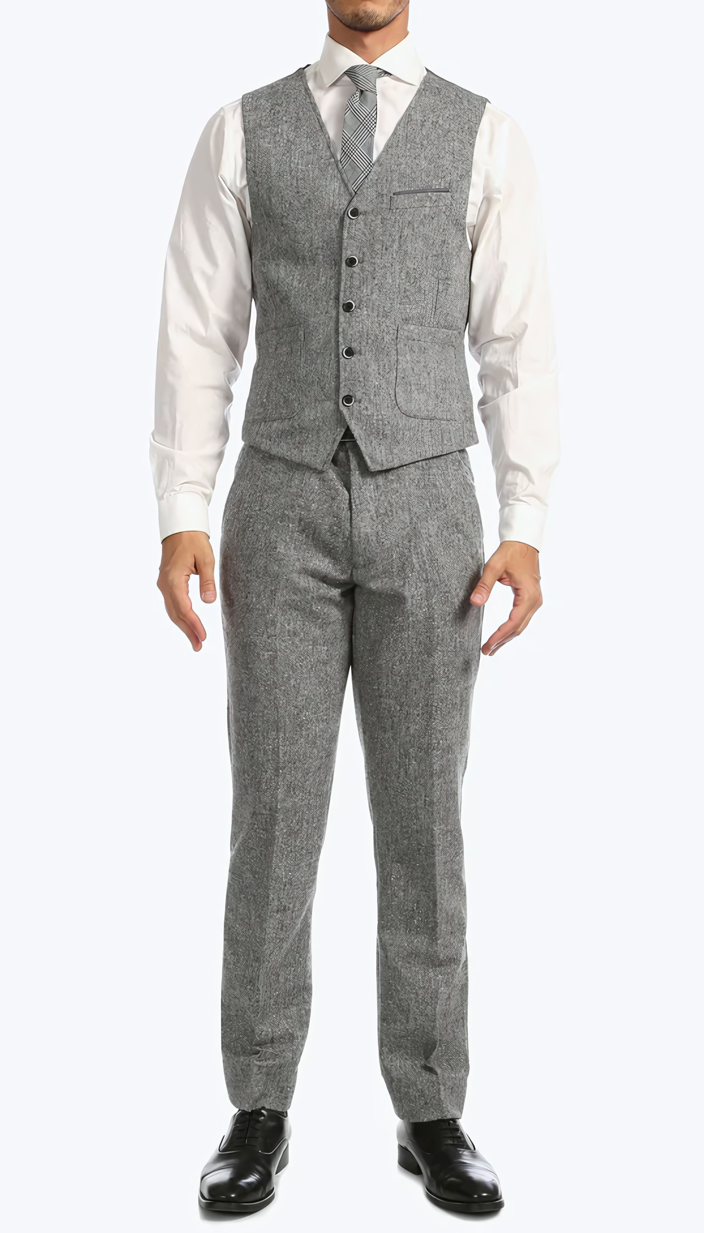 3-Piece Slim Fit Grey Suit