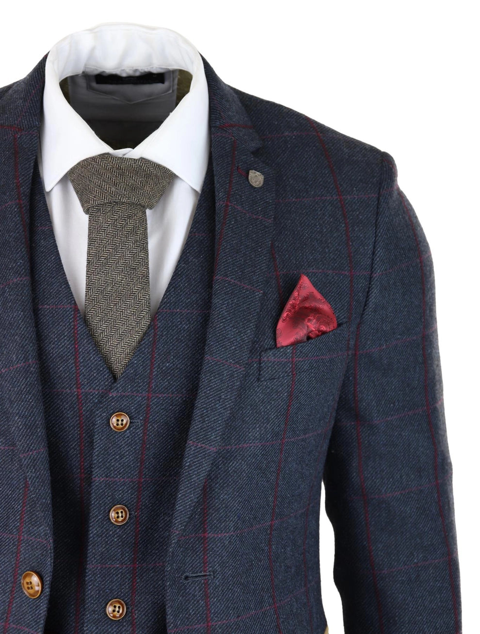 Herringbone Tweed Suit 3 Piece 1920s Tailored Fit