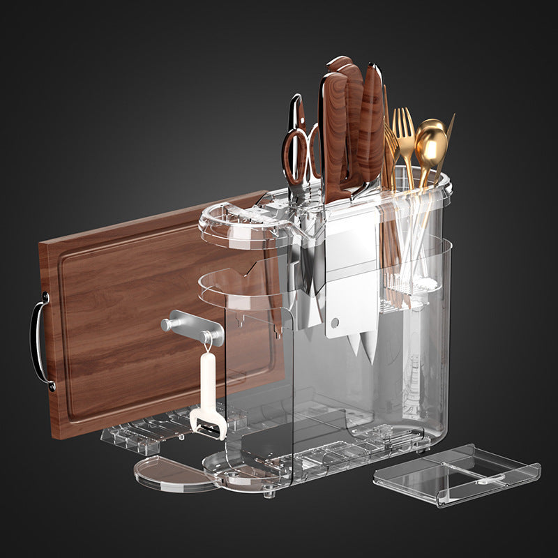 Kitchen Knife Rack with Multi-Functional Organizer