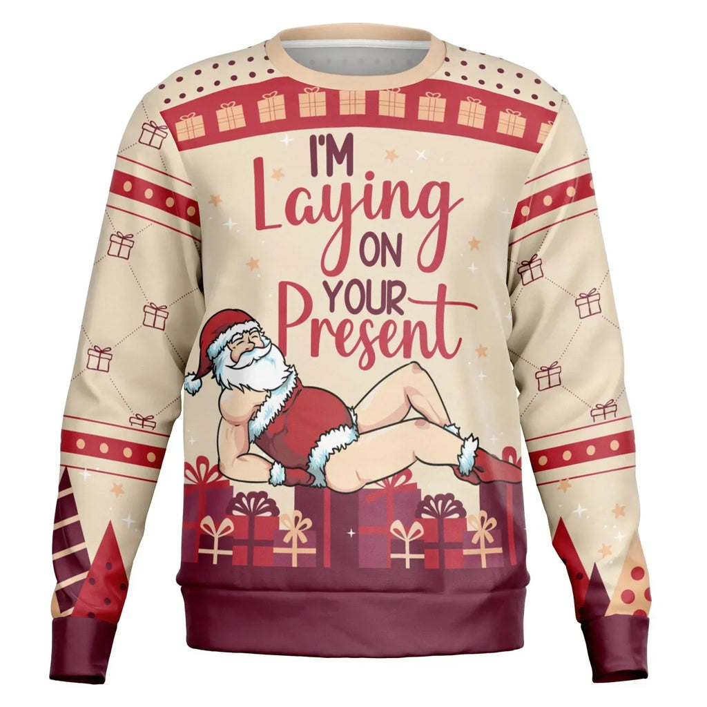 I’m Laying On Your Present Women Christmas Sweatshirt