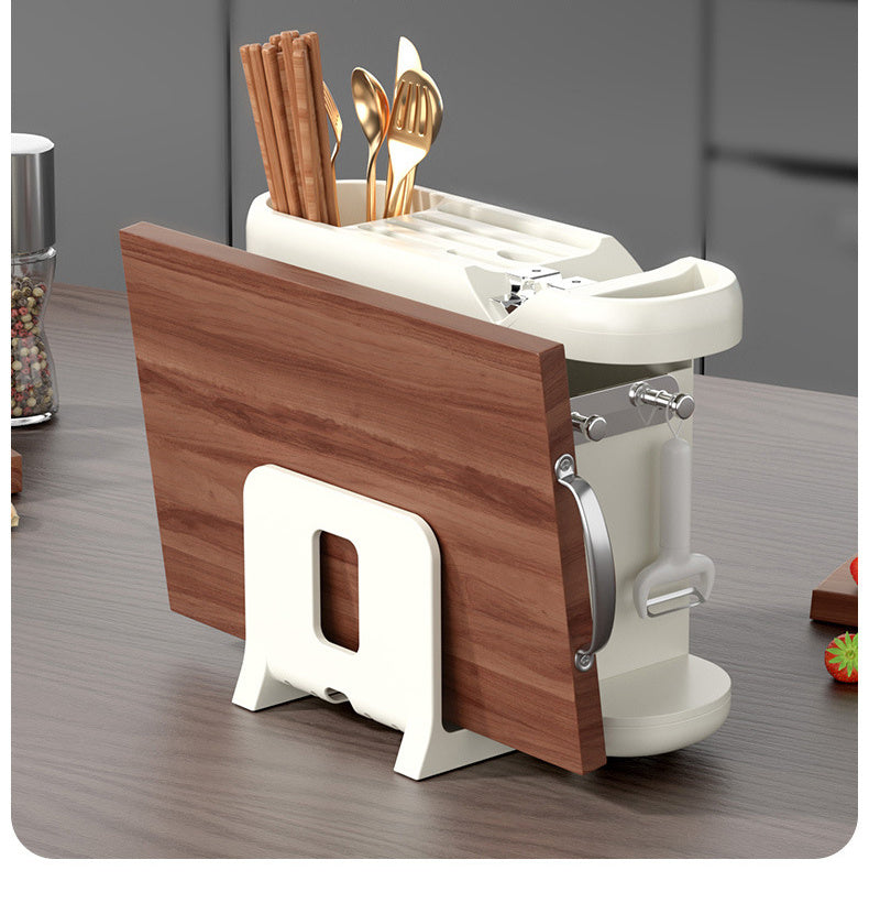 Kitchen Knife Rack with Multi-Functional Organizer
