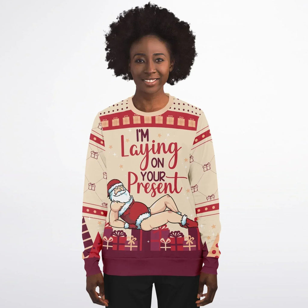 I’m Laying On Your Present Women Christmas Sweatshirt