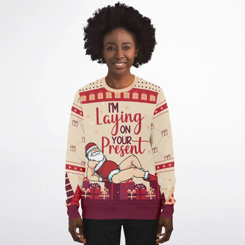 I’m Laying On Your Present Women Christmas Sweatshirt